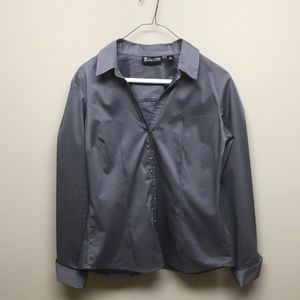 Gray Button up Blouse. EUC